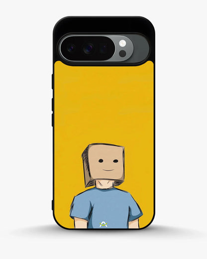 Cartoon Box Person Phone Case - Quirky Yellow & Blue Print for iPhone, Samsung, Pixel, OnePlus & Vivo