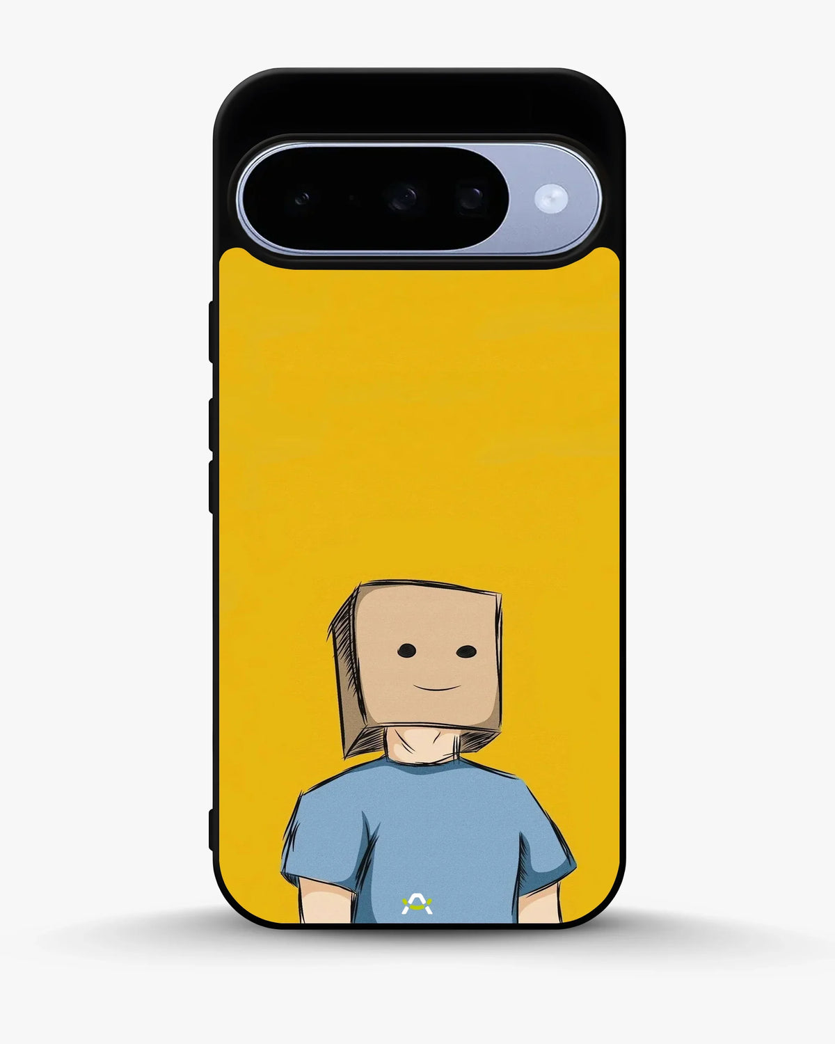 Cartoon Box Person Phone Case - Quirky Yellow & Blue Print for iPhone, Samsung, Pixel, OnePlus & Vivo