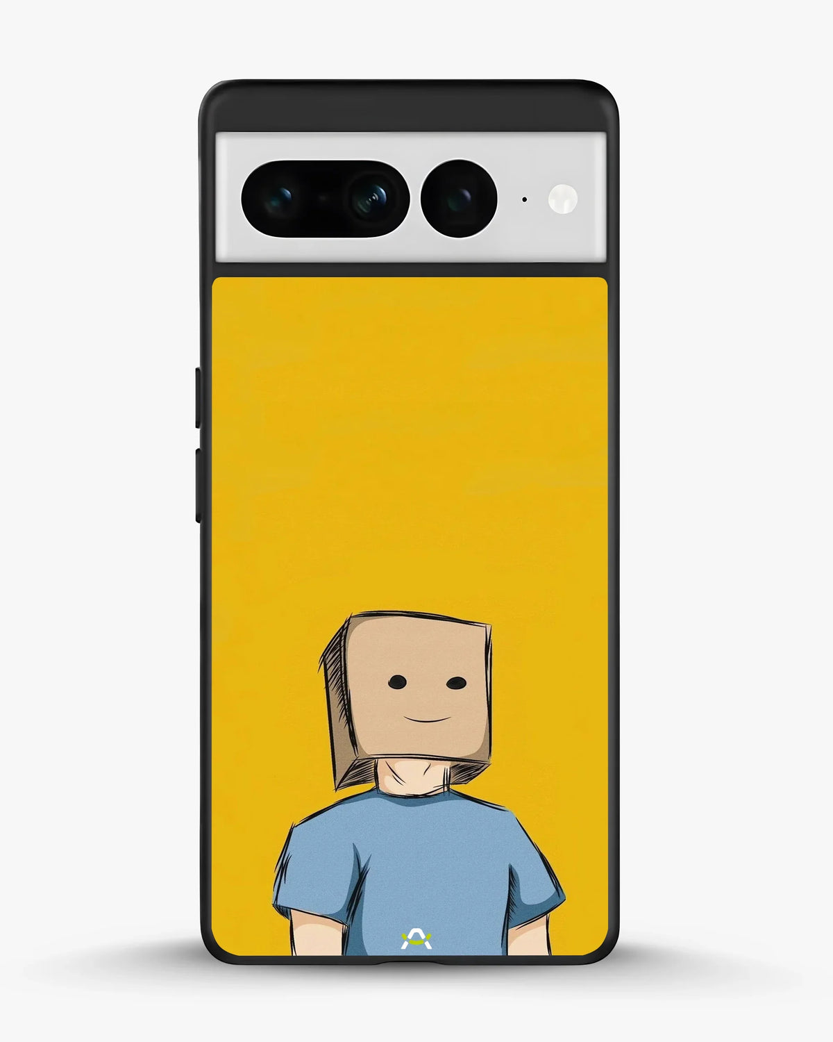Cartoon Box Person Phone Case - Quirky Yellow & Blue Print for iPhone, Samsung, Pixel, OnePlus & Vivo