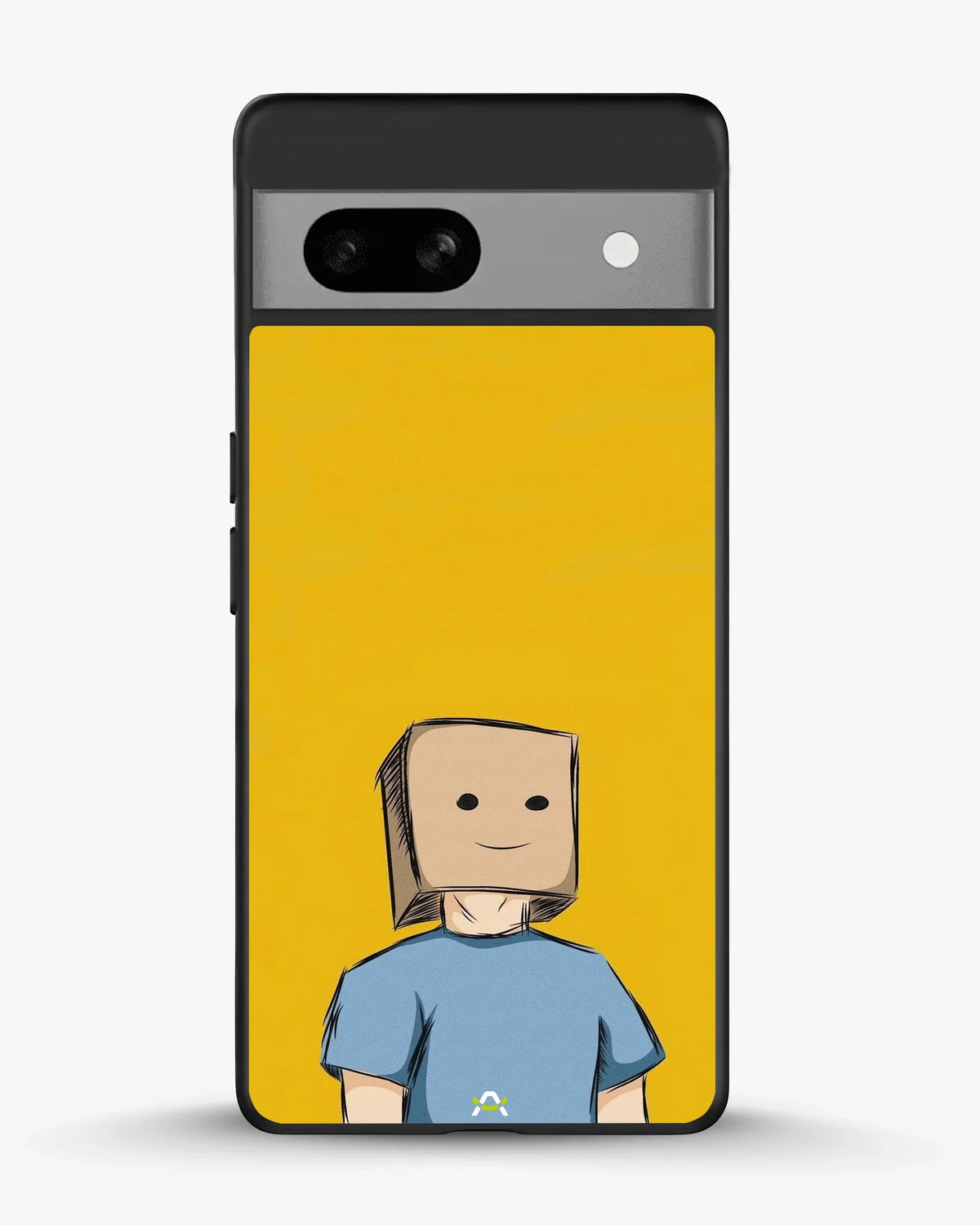 Cartoon Box Person Phone Case - Quirky Yellow & Blue Print for iPhone, Samsung, Pixel, OnePlus & Vivo