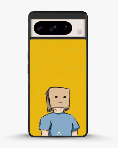 Cartoon Box Person Phone Case - Quirky Yellow & Blue Print for iPhone, Samsung, Pixel, OnePlus & Vivo