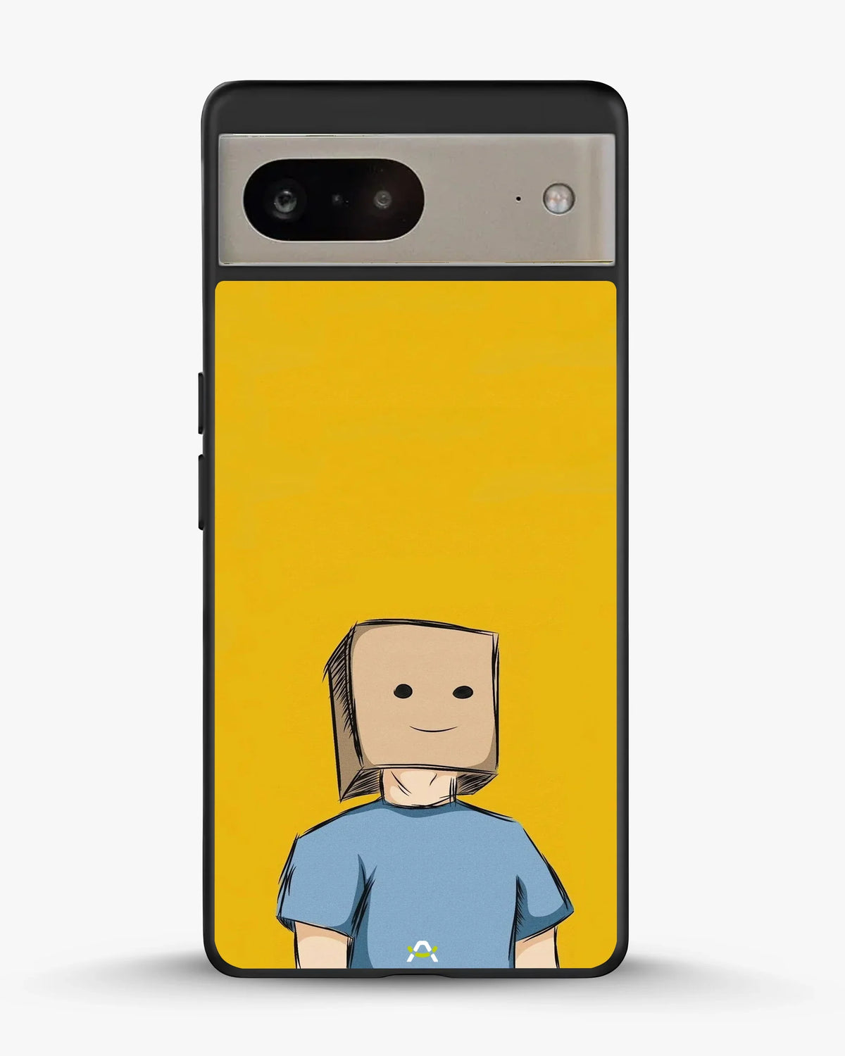Cartoon Box Person Phone Case - Quirky Yellow & Blue Print for iPhone, Samsung, Pixel, OnePlus & Vivo