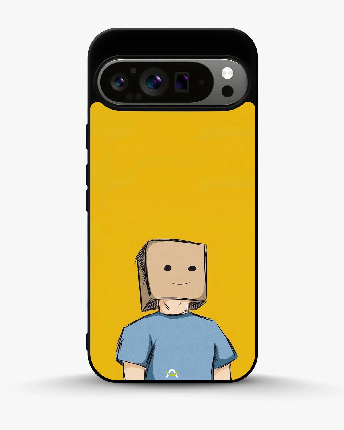 Cartoon Box Person Phone Case - Quirky Yellow & Blue Print for iPhone, Samsung, Pixel, OnePlus & Vivo