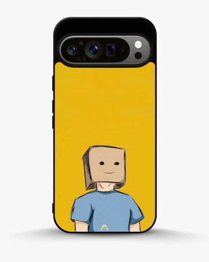 Cartoon Box Person Phone Case - Quirky Yellow & Blue Print for iPhone, Samsung, Pixel, OnePlus & Vivo