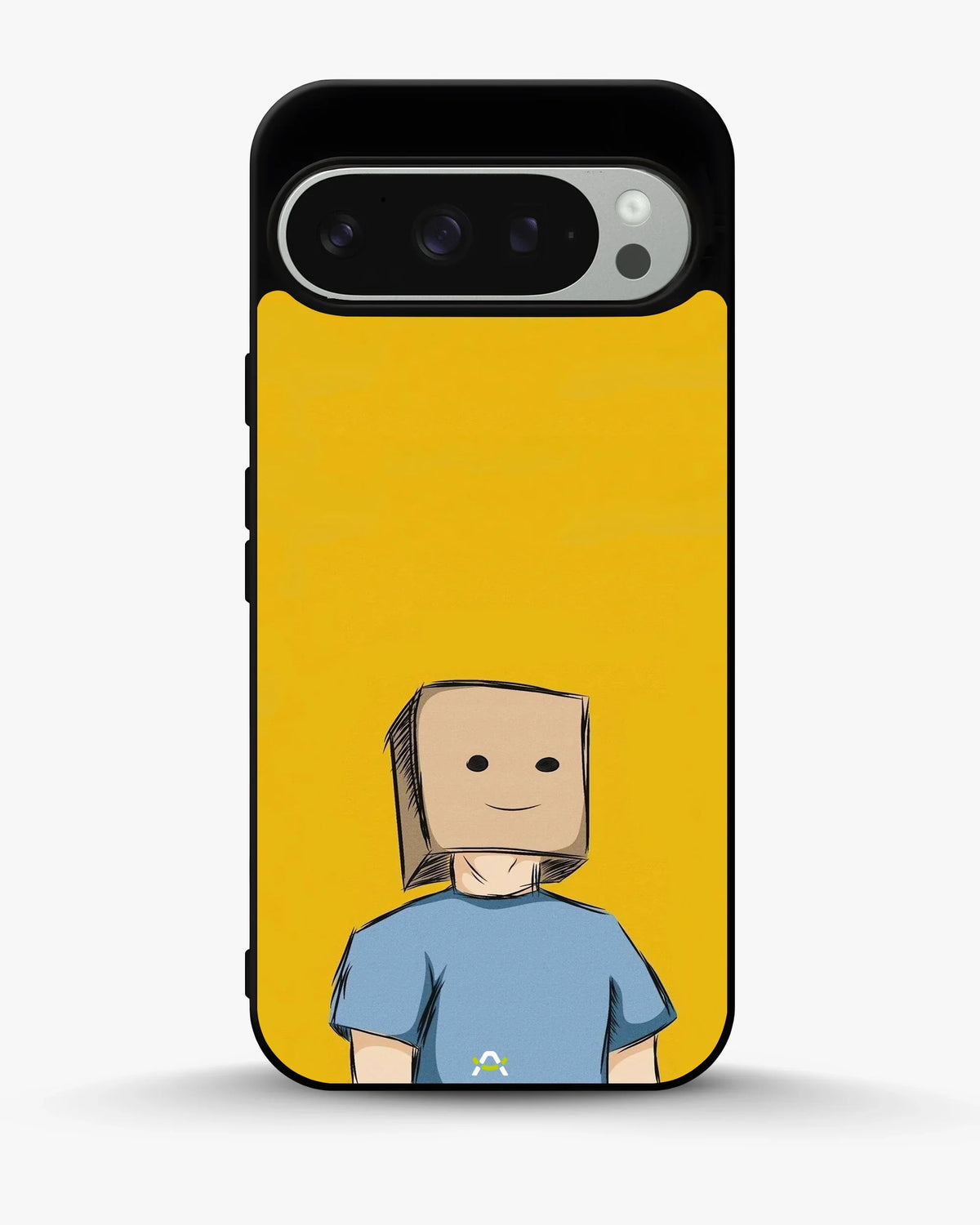 Cartoon Box Person Phone Case - Quirky Yellow & Blue Print for iPhone, Samsung, Pixel, OnePlus & Vivo