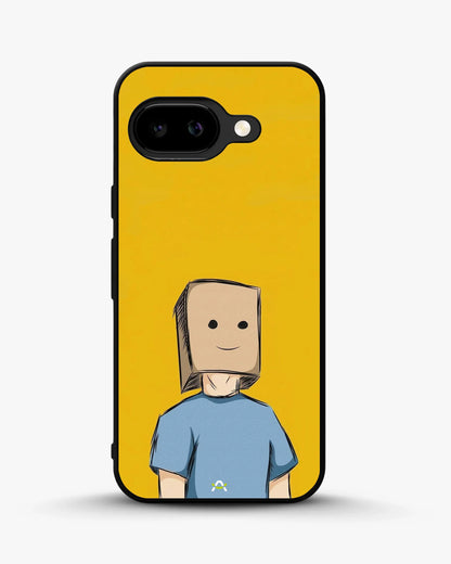 Cartoon Box Person Phone Case - Quirky Yellow & Blue Print for iPhone, Samsung, Pixel, OnePlus & Vivo