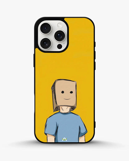 Cartoon Box Person Phone Case - Quirky Yellow & Blue Print for iPhone, Samsung, Pixel, OnePlus & Vivo