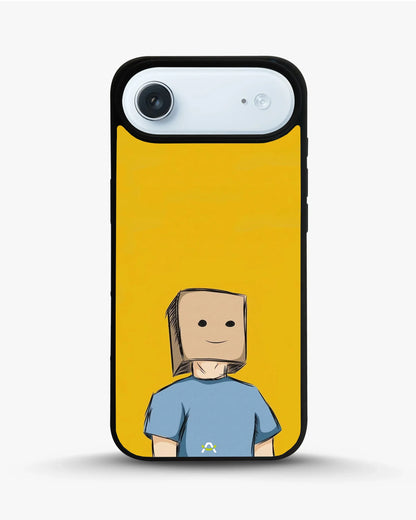 Cartoon Box Person Phone Case - Quirky Yellow & Blue Print for iPhone, Samsung, Pixel, OnePlus & Vivo