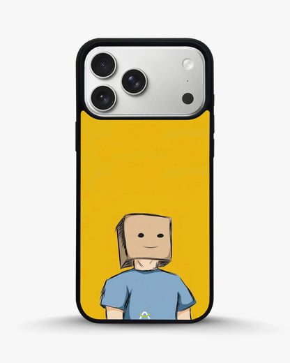 Cartoon Box Person Phone Case - Quirky Yellow & Blue Print for iPhone, Samsung, Pixel, OnePlus & Vivo