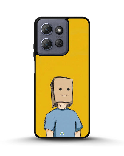 Cartoon Box Person Phone Case - Quirky Yellow & Blue Print for iPhone, Samsung, Pixel, OnePlus & Vivo
