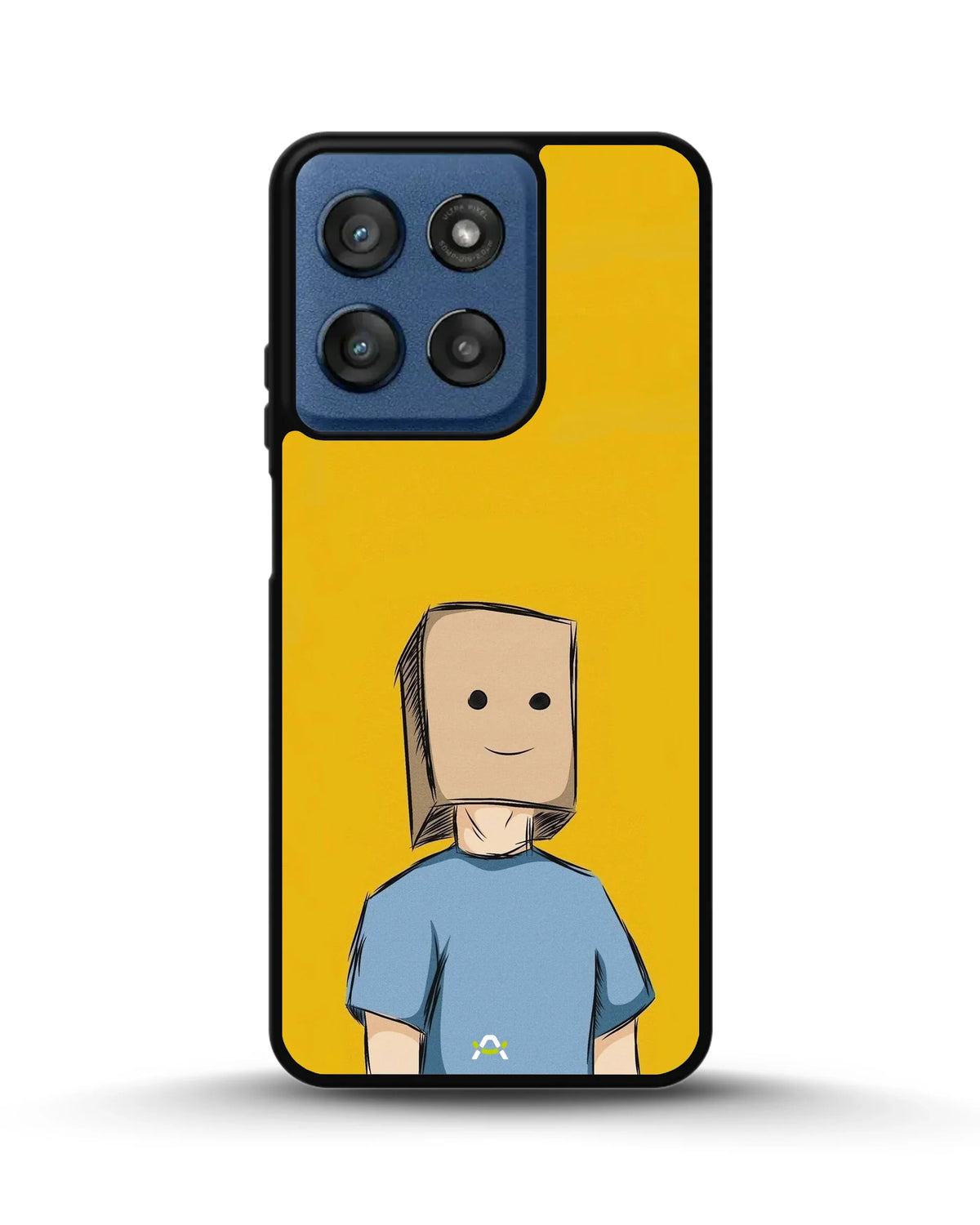 Cartoon Box Person Phone Case - Quirky Yellow & Blue Print for iPhone, Samsung, Pixel, OnePlus & Vivo
