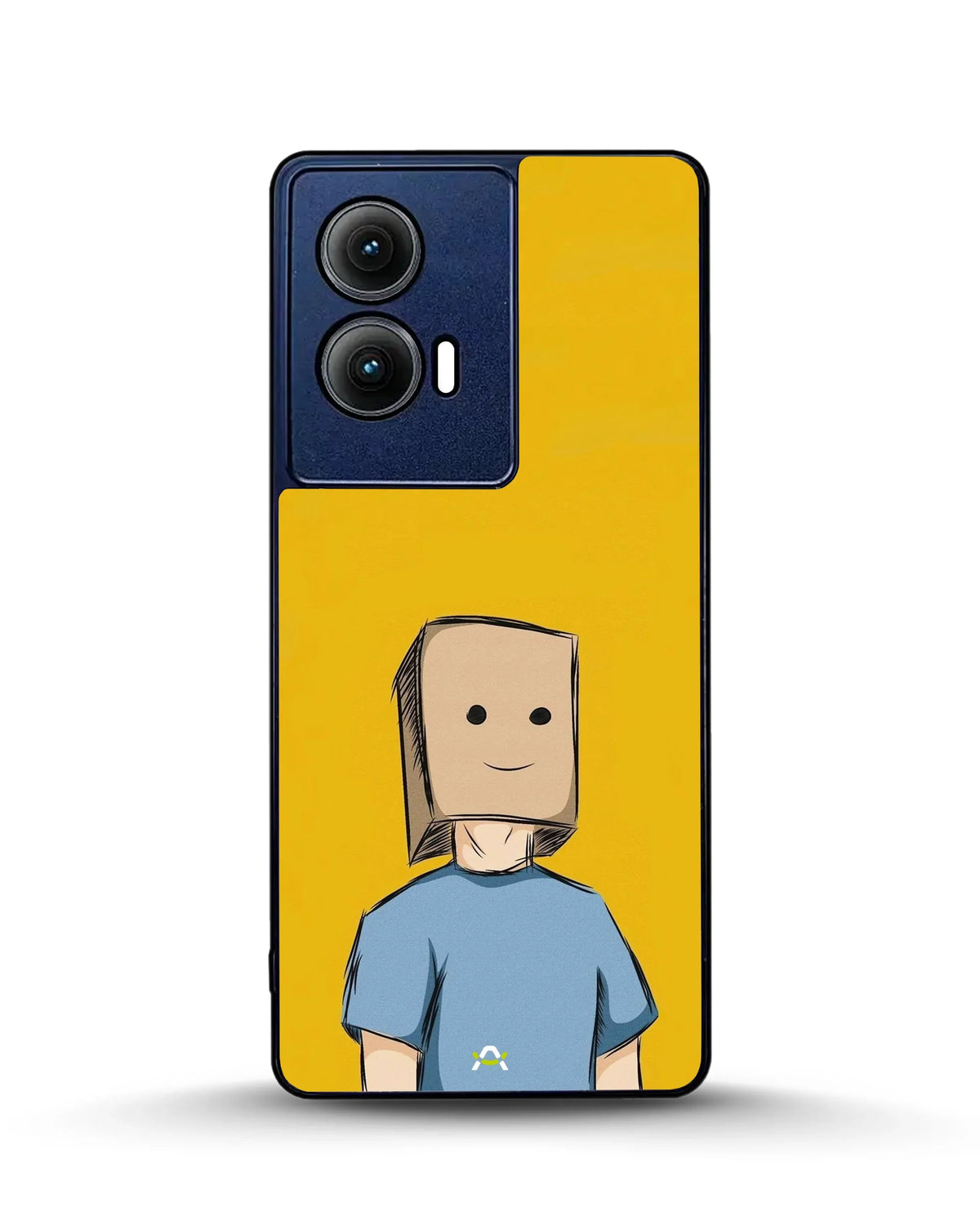 Cartoon Box Person Phone Case - Quirky Yellow & Blue Print for iPhone, Samsung, Pixel, OnePlus & Vivo