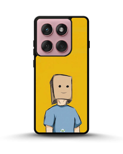 Cartoon Box Person Phone Case - Quirky Yellow & Blue Print for iPhone, Samsung, Pixel, OnePlus & Vivo