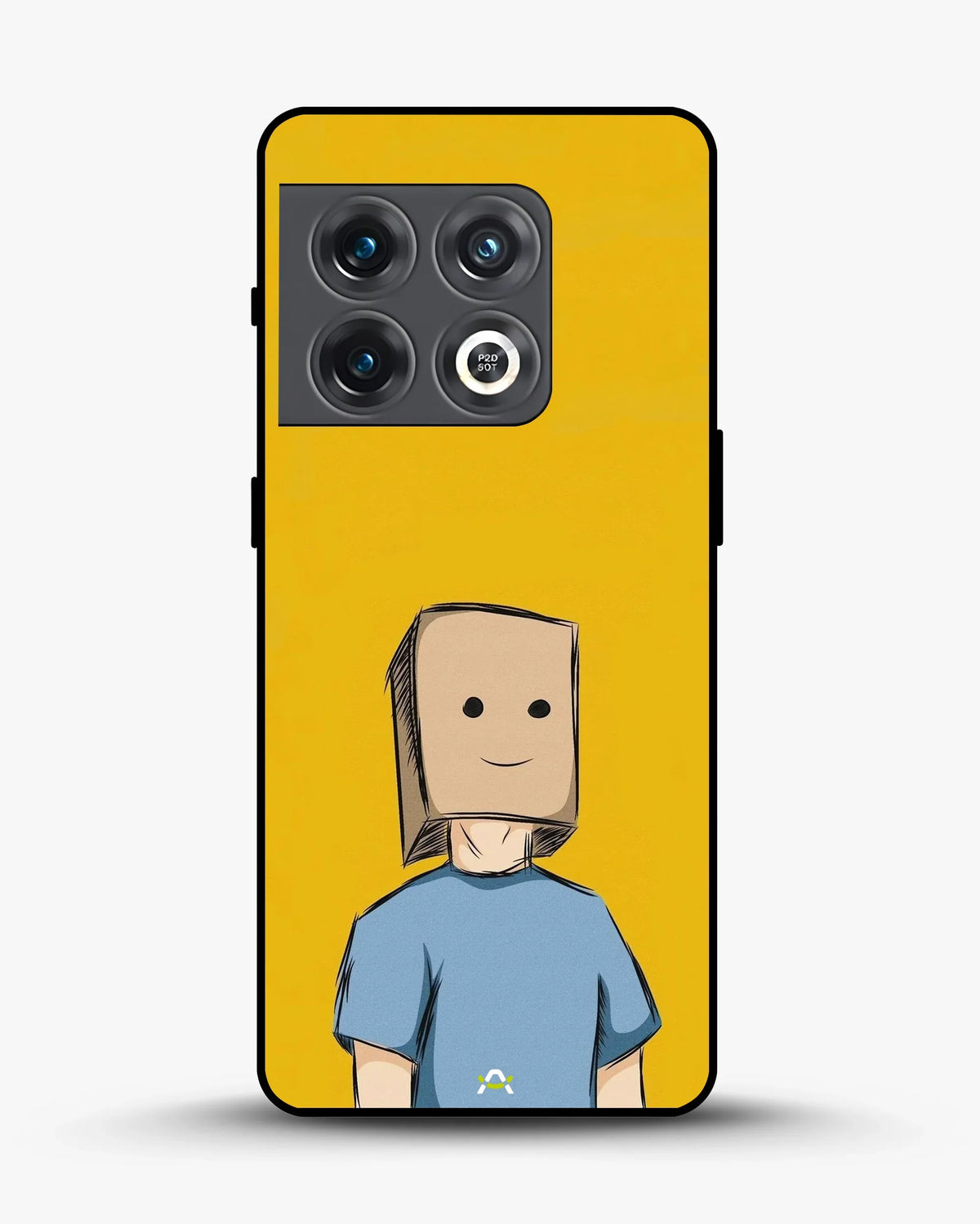 Cartoon Box Person Phone Case - Quirky Yellow & Blue Print for iPhone, Samsung, Pixel, OnePlus & Vivo