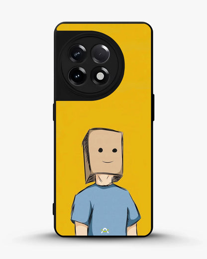 Cartoon Box Person Phone Case - Quirky Yellow & Blue Print for iPhone, Samsung, Pixel, OnePlus & Vivo