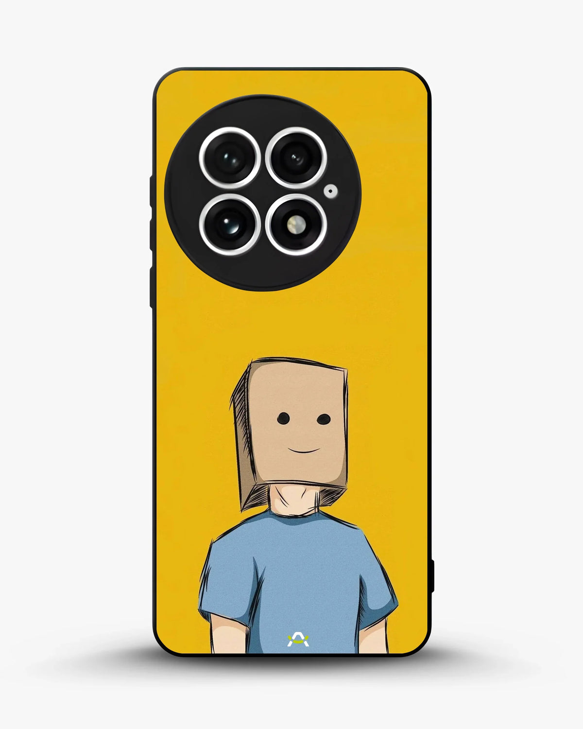 Cartoon Box Person Phone Case - Quirky Yellow & Blue Print for iPhone, Samsung, Pixel, OnePlus & Vivo