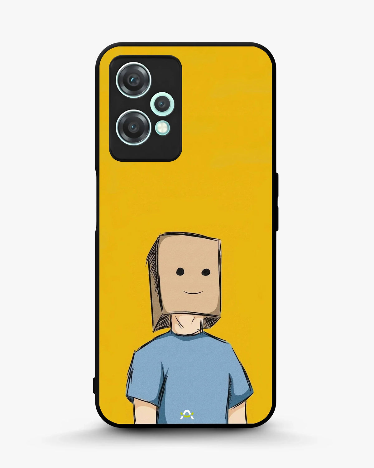 Cartoon Box Person Phone Case - Quirky Yellow & Blue Print for iPhone, Samsung, Pixel, OnePlus & Vivo