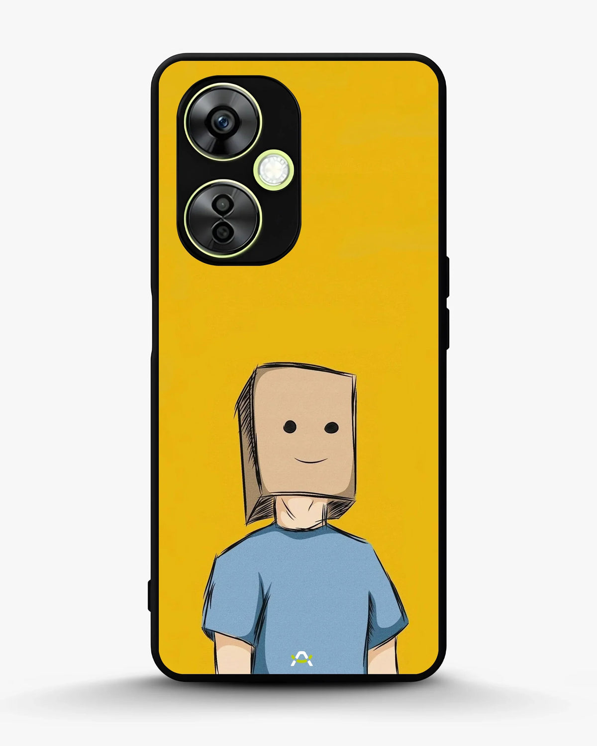 Cartoon Box Person Phone Case - Quirky Yellow & Blue Print for iPhone, Samsung, Pixel, OnePlus & Vivo