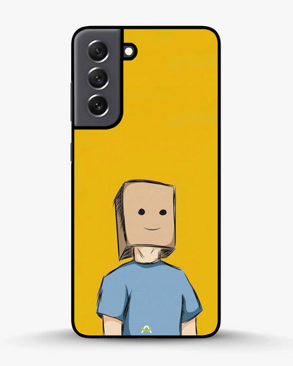 Cartoon Box Person Phone Case - Quirky Yellow & Blue Print for iPhone, Samsung, Pixel, OnePlus & Vivo