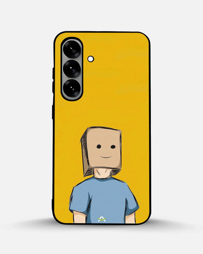 Cartoon Box Person Phone Case - Quirky Yellow & Blue Print for iPhone, Samsung, Pixel, OnePlus & Vivo