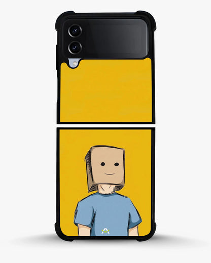 Cartoon Box Person Phone Case - Quirky Yellow & Blue Print for iPhone, Samsung, Pixel, OnePlus & Vivo