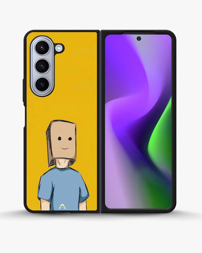 Cartoon Box Person Phone Case - Quirky Yellow & Blue Print for iPhone, Samsung, Pixel, OnePlus & Vivo