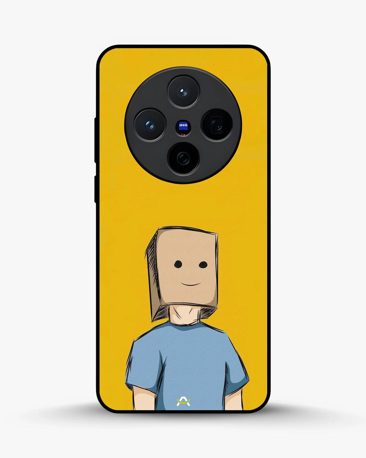 Cartoon Box Person Phone Case - Quirky Yellow & Blue Print for iPhone, Samsung, Pixel, OnePlus & Vivo