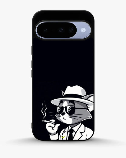 Cat Detective Phone Case - Monochrome Art Print for iPhone, Samsung, Pixel, OnePlus & Vivo