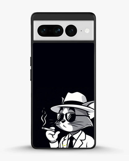 Cat Detective Phone Case - Monochrome Art Print for iPhone, Samsung, Pixel, OnePlus & Vivo