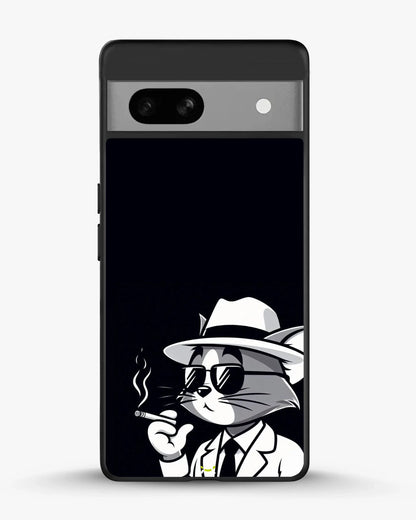 Cat Detective Phone Case - Monochrome Art Print for iPhone, Samsung, Pixel, OnePlus & Vivo