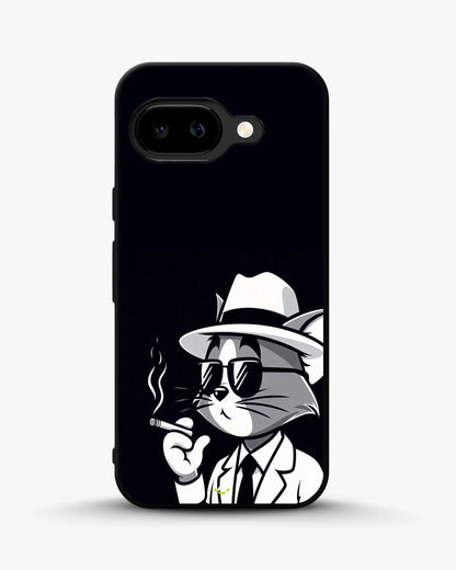 Cat Detective Phone Case - Monochrome Art Print for iPhone, Samsung, Pixel, OnePlus & Vivo