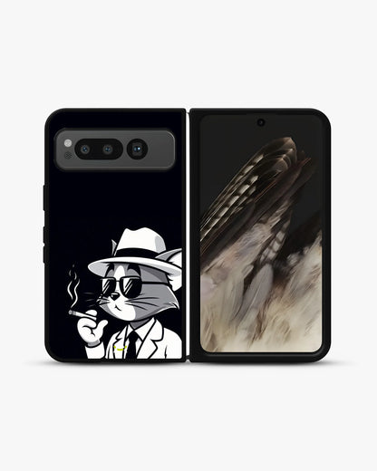 Cat Detective Phone Case - Monochrome Art Print for iPhone, Samsung, Pixel, OnePlus & Vivo
