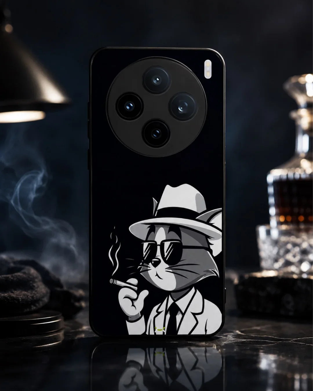 Cat Detective Phone Case - Monochrome Art Print for iPhone, Samsung, Pixel, OnePlus & Vivo