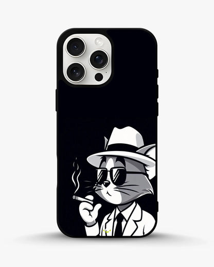 Cat Detective Phone Case - Monochrome Art Print for iPhone, Samsung, Pixel, OnePlus & Vivo