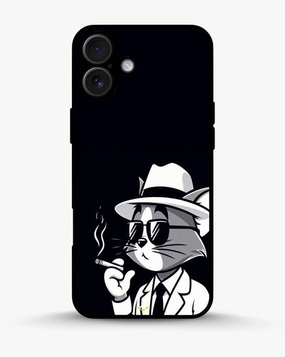 Cat Detective Phone Case - Monochrome Art Print for iPhone, Samsung, Pixel, OnePlus & Vivo