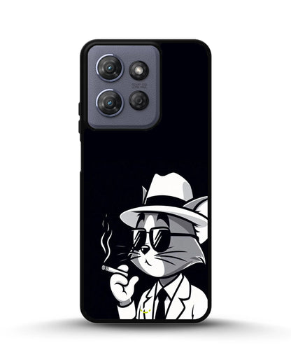 Cat Detective Phone Case - Monochrome Art Print for iPhone, Samsung, Pixel, OnePlus & Vivo
