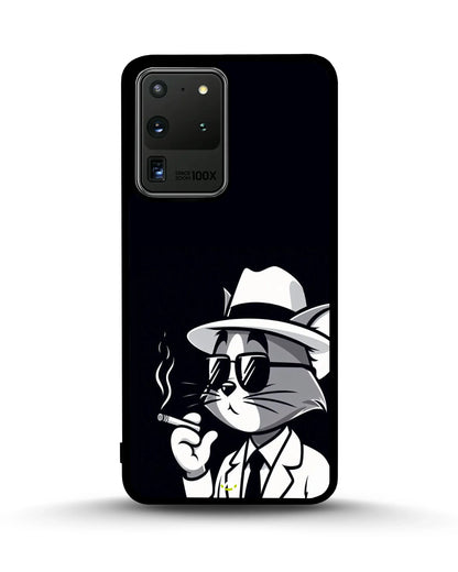 Cat Detective Phone Case - Monochrome Art Print for iPhone, Samsung, Pixel, OnePlus & Vivo