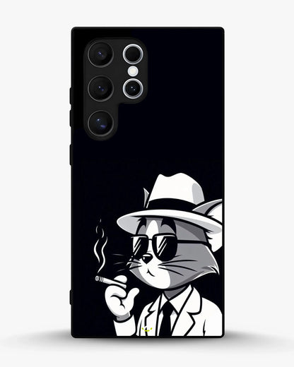 Cat Detective Phone Case - Monochrome Art Print for iPhone, Samsung, Pixel, OnePlus & Vivo