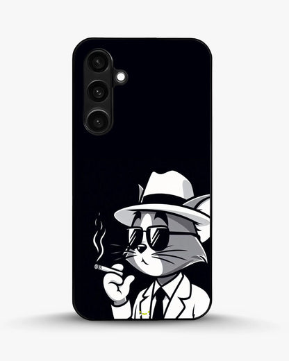 Cat Detective Phone Case - Monochrome Art Print for iPhone, Samsung, Pixel, OnePlus & Vivo