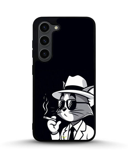 Cat Detective Phone Case - Monochrome Art Print for iPhone, Samsung, Pixel, OnePlus & Vivo