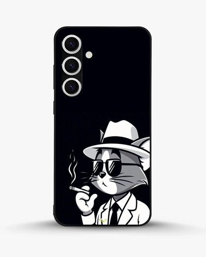 Cat Detective Phone Case - Monochrome Art Print for iPhone, Samsung, Pixel, OnePlus & Vivo