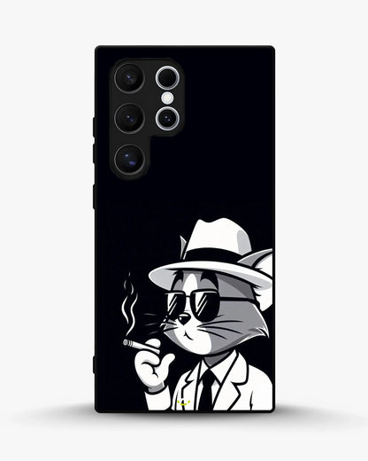 Cat Detective Phone Case - Monochrome Art Print for iPhone, Samsung, Pixel, OnePlus & Vivo