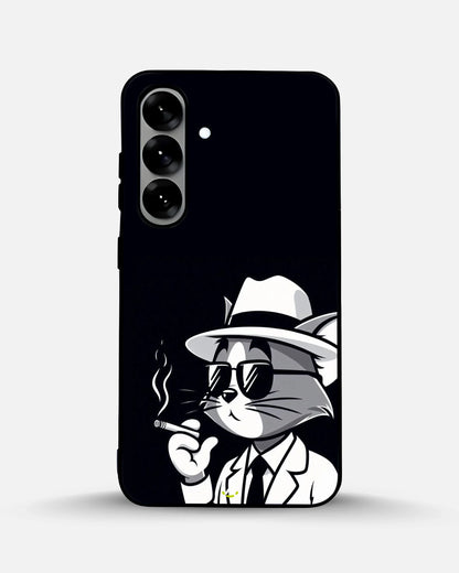 Cat Detective Phone Case - Monochrome Art Print for iPhone, Samsung, Pixel, OnePlus & Vivo