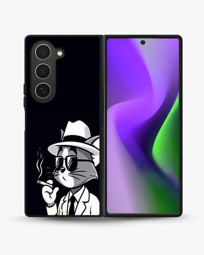 Cat Detective Phone Case - Monochrome Art Print for iPhone, Samsung, Pixel, OnePlus & Vivo