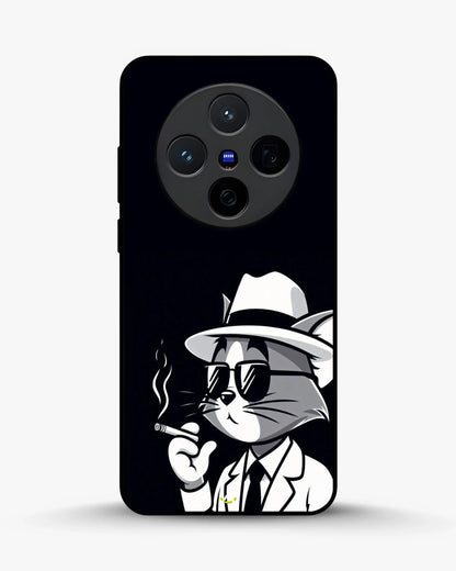 Cat Detective Phone Case - Monochrome Art Print for iPhone, Samsung, Pixel, OnePlus & Vivo