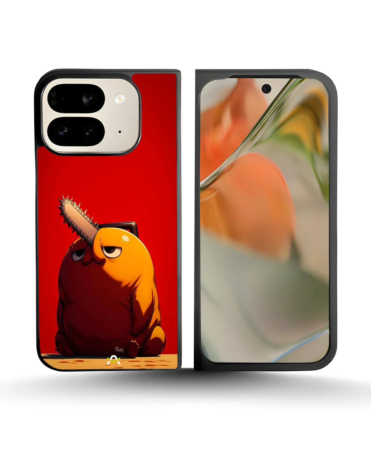 Chainsaw Devil Anime Phone Case - Orange & Red Print for iPhone, Samsung, Pixel, OnePlus & Vivo