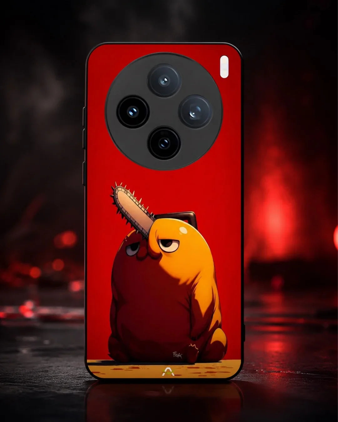 Chainsaw Devil Anime Phone Case - Orange & Red Print for iPhone, Samsung, Pixel, OnePlus & Vivo