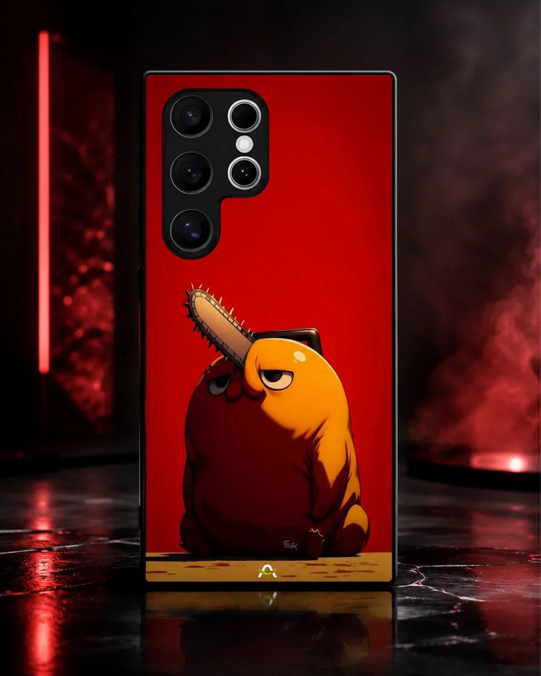 Chainsaw Devil Anime Phone Case - Orange & Red Print for iPhone, Samsung, Pixel, OnePlus & Vivo