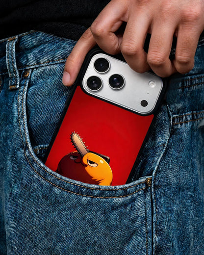 Chainsaw Devil Anime Phone Case - Orange & Red Print for iPhone, Samsung, Pixel, OnePlus & Vivo