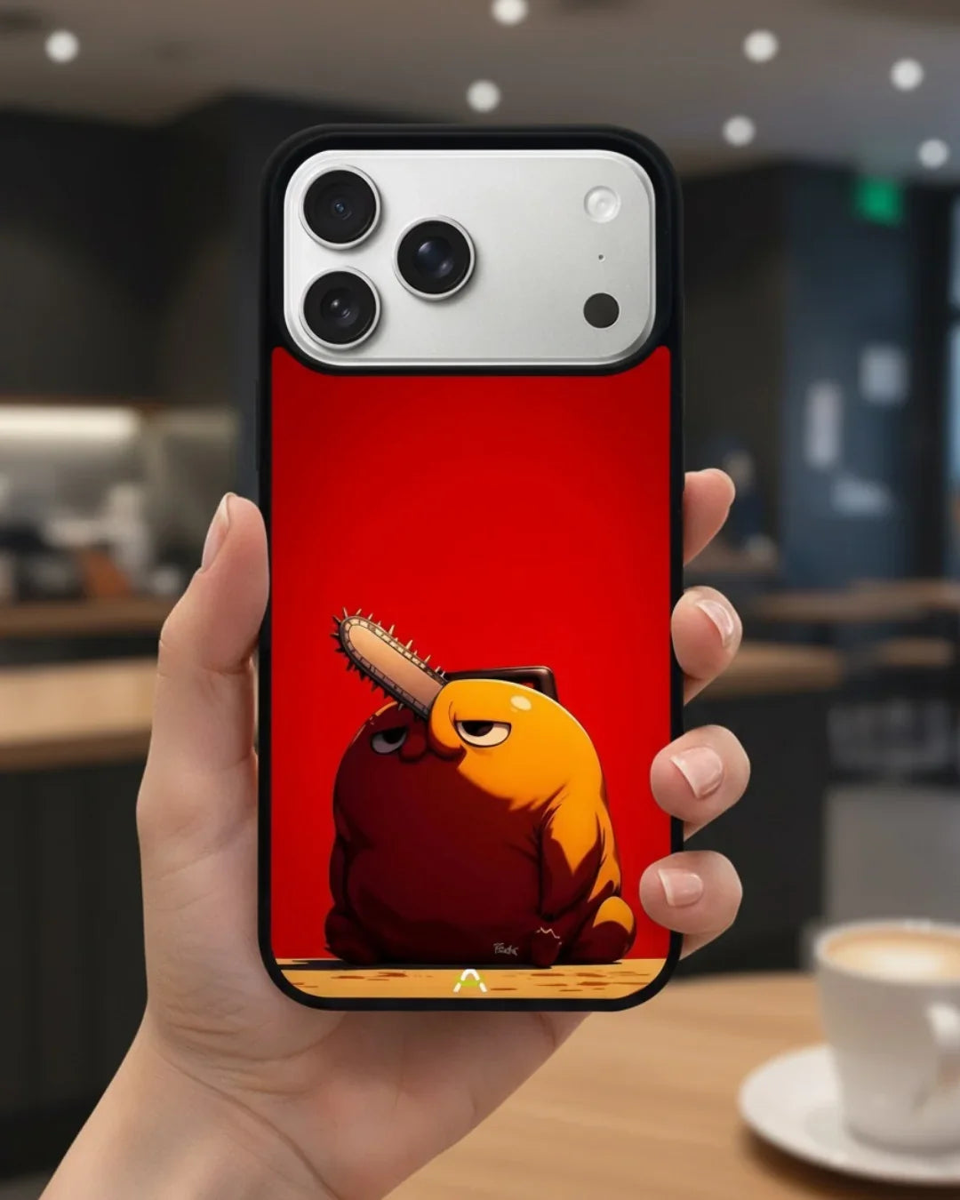 Chainsaw Devil Anime Phone Case - Orange & Red Print for iPhone, Samsung, Pixel, OnePlus & Vivo